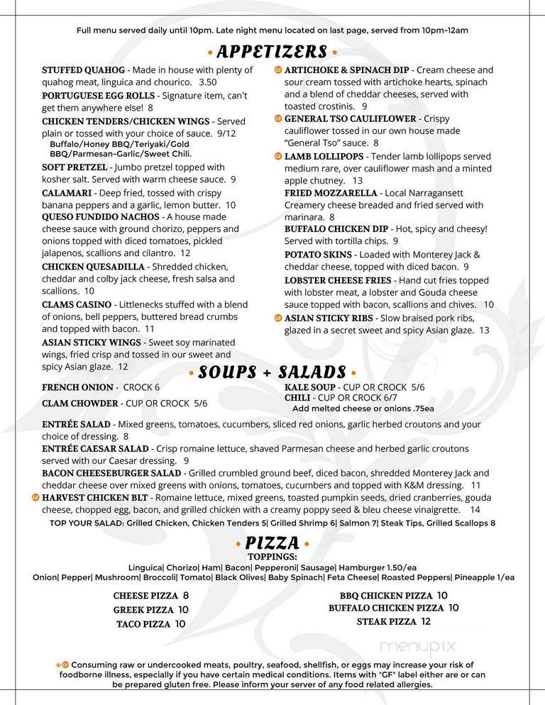 Ice Chest Bar & Grille - Fairhaven, MA menu_pic