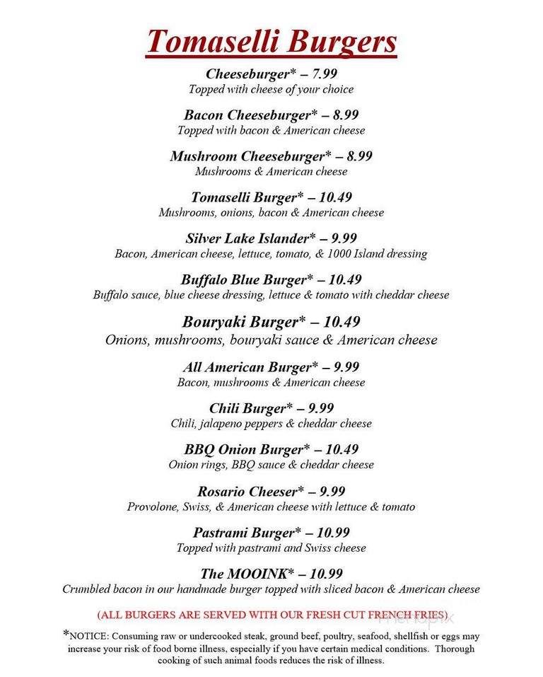 Tomaselli's at Rosario - Providence, RI menu_pic