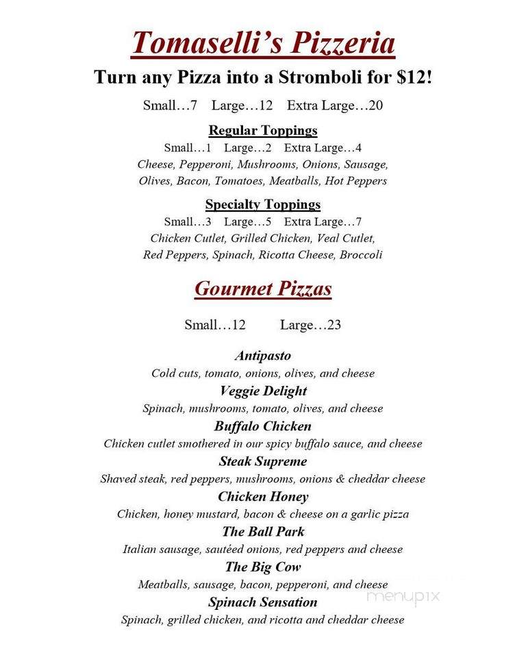 Tomaselli's at Rosario - Providence, RI menu_pic