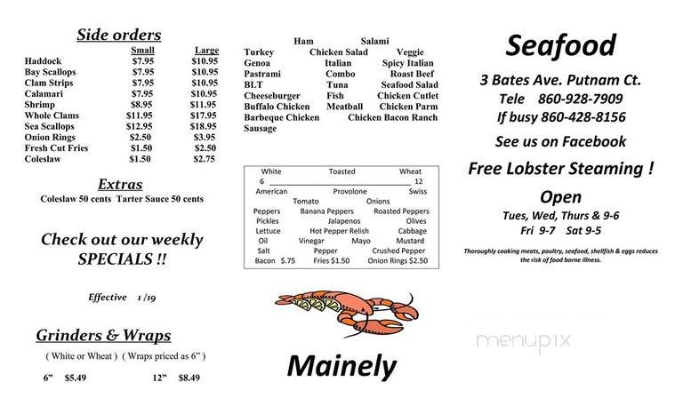 Mainely Seafood & Deli - Putnam, CT