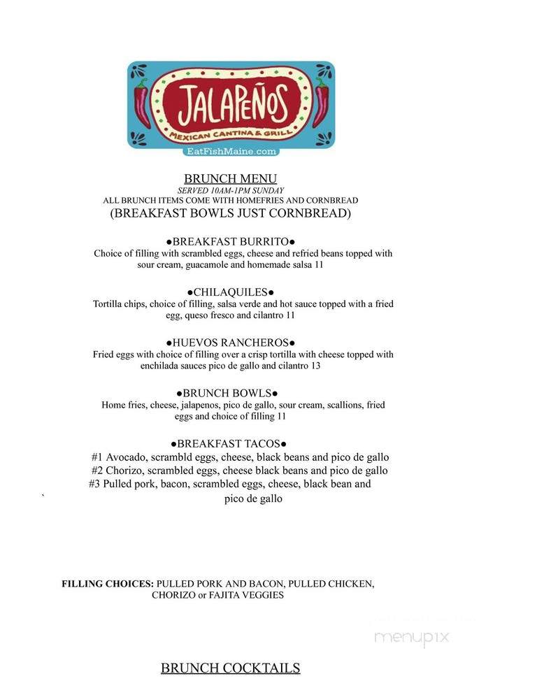 Jalapenos - Bar Harbor, ME menu_pic