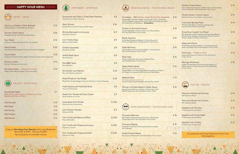 Don Juan Restaurant - West Orange, NJ menu_pic