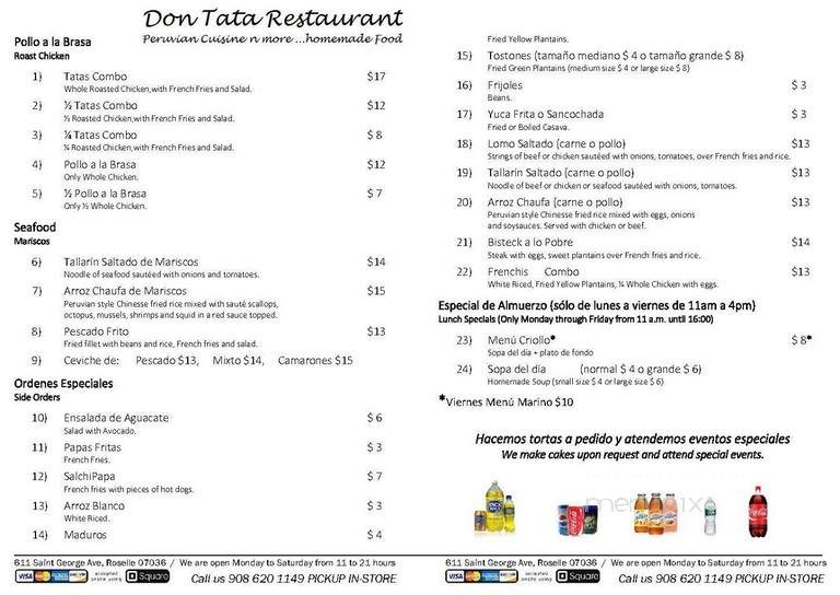 Don Tata Peruvian Cuisine - Roselle, NJ
