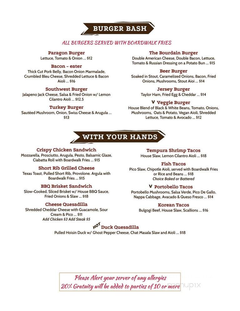 Paragon Tap & Table - Clark, NJ menu_pic