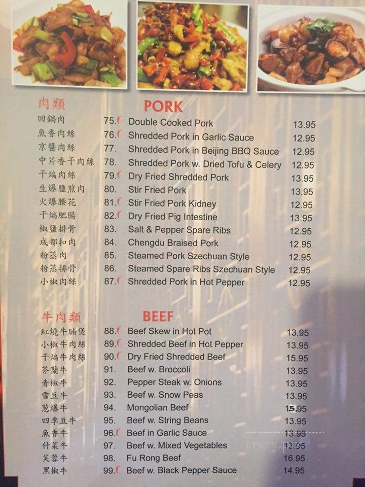 ChengDu Style Restaurant - Green Brook Township, NJ menu_pic