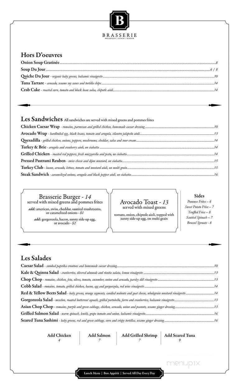 Brasserie - Tenafly, NJ menu_pic