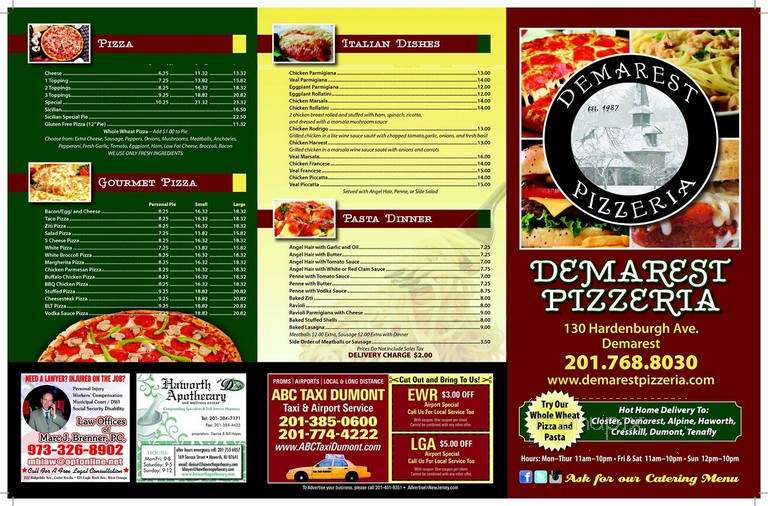 Demarest Pizzeria - Demarest, NJ menu_pic
