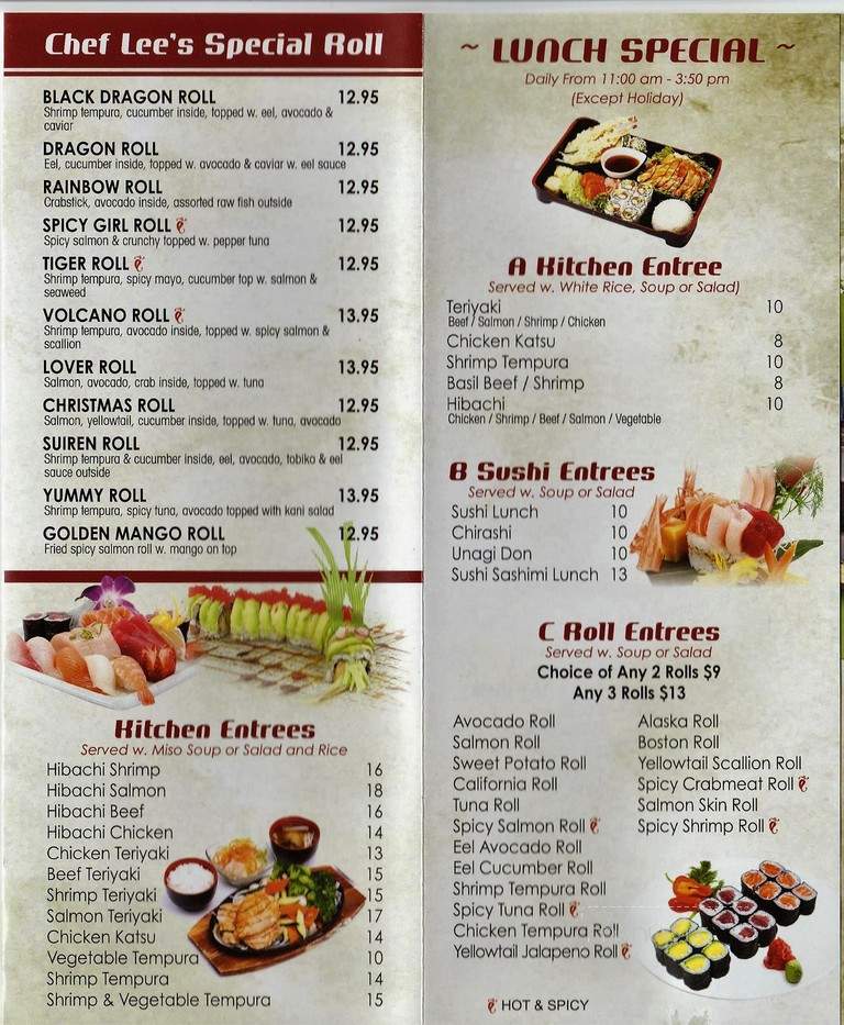 Chef Lee's - Voorhees, NJ menu_pic