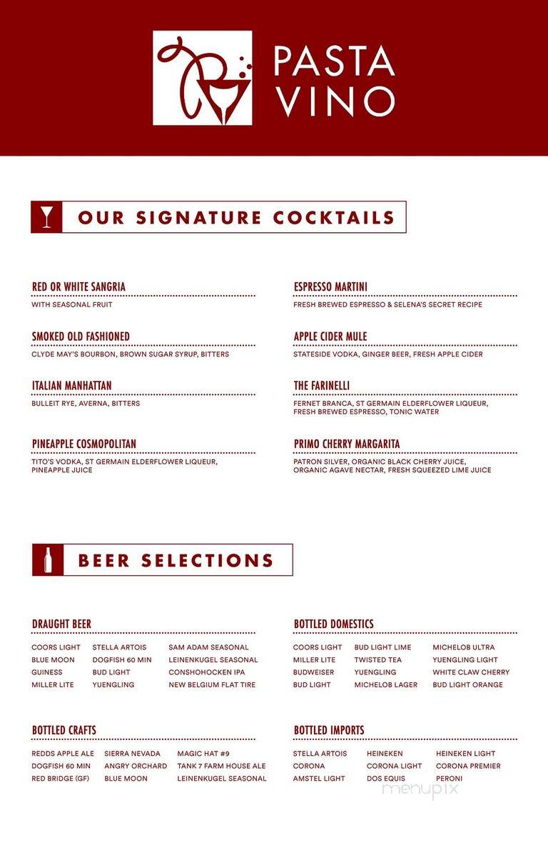 Pasta Vino - Berlin, NJ menu_pic