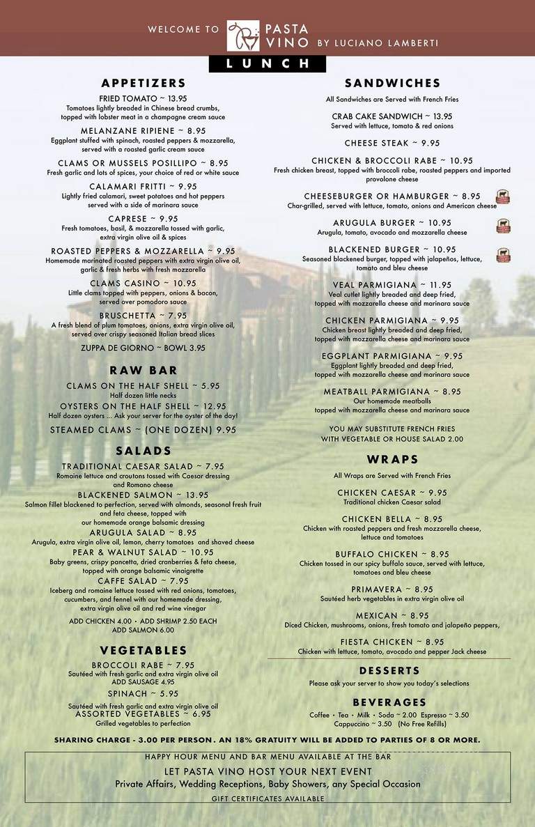 Pasta Vino - Berlin, NJ menu_pic