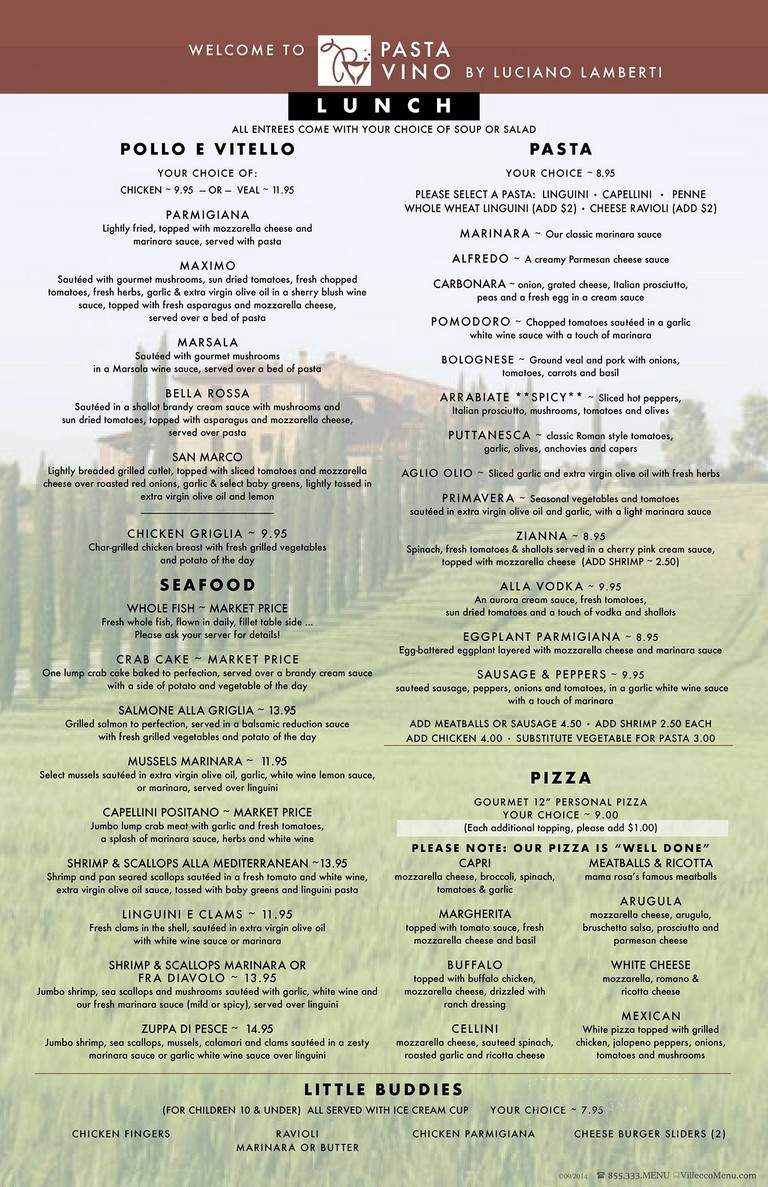 Pasta Vino - Berlin, NJ menu_pic