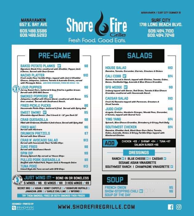 Shore Fire Grille - Surf City, NJ menu_pic