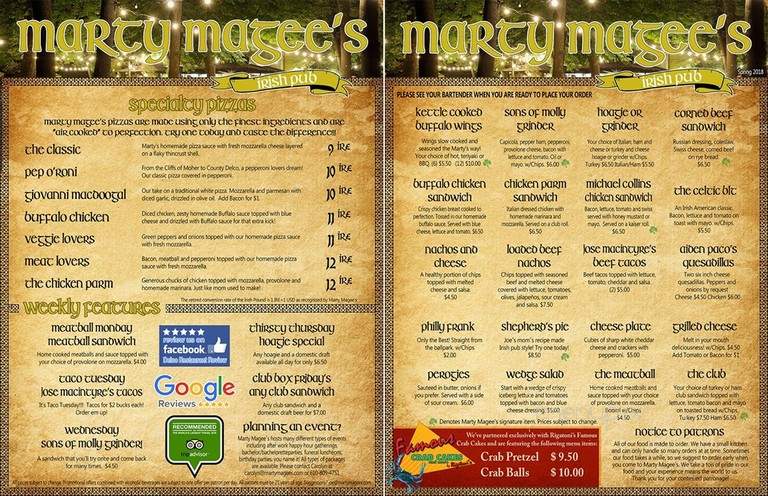 Marty Magees - Prospect Park, PA menu_pic