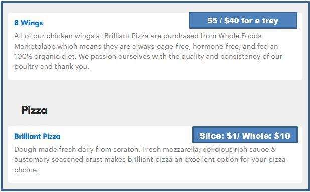 Brilliant Pizza Company - Philadelphia, PA menu_pic