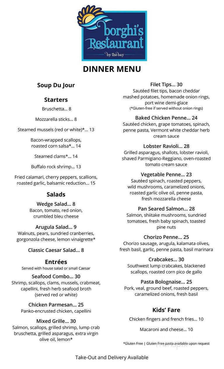 Borghi's Restaurant By The Bay - Stone Harbor, NJ menu_pic