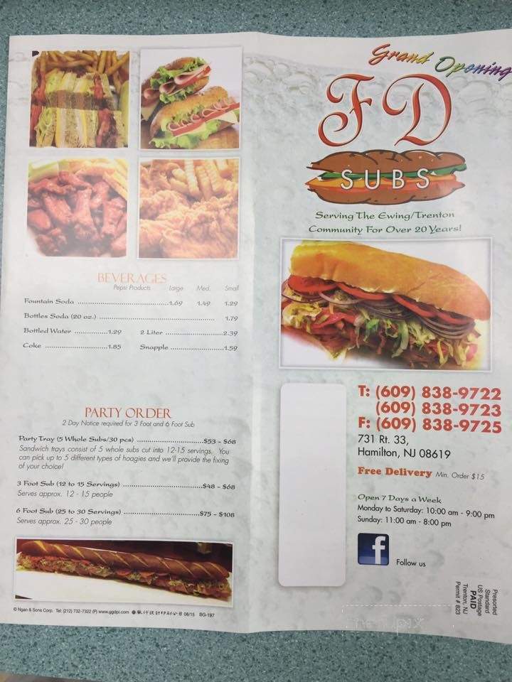 Fd Subs - Hamilton, NJ menu_pic