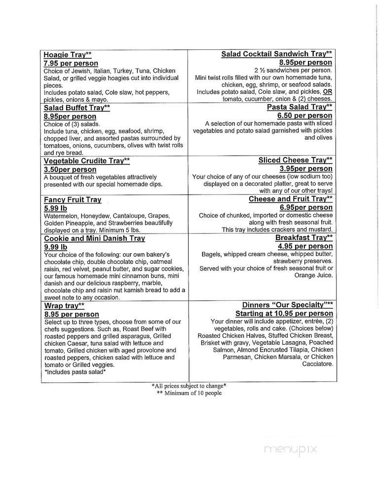Steve Stein's Famous Deli - Southampton, PA menu_pic