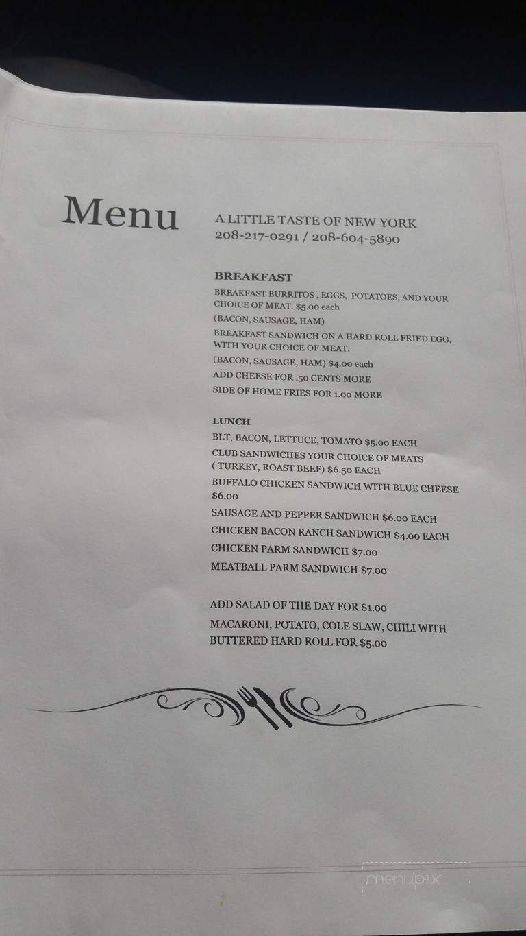 A Little Taste - New York, NY menu_pic