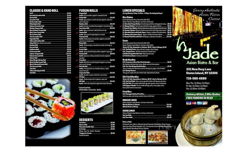 Jade Asian Bistro - Staten Island, NY menu_pic