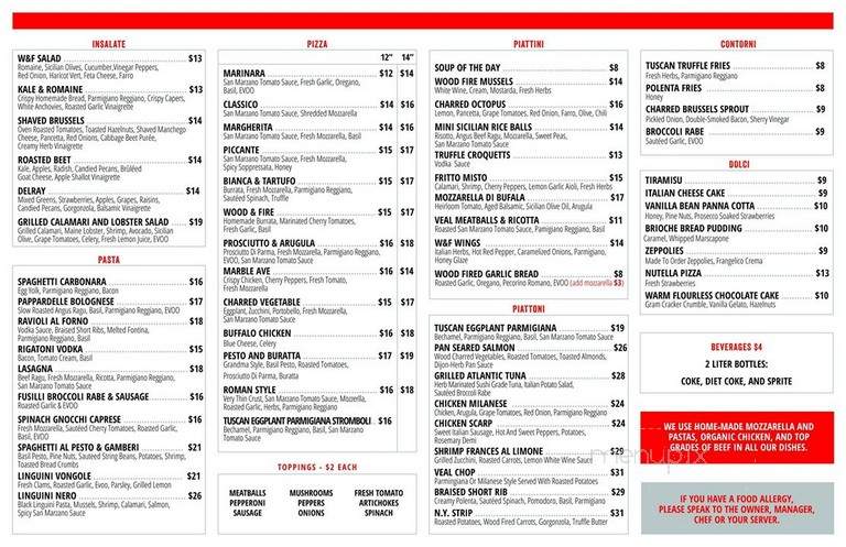 Wood And Fire Pizza - Pleasantville, NY menu_pic