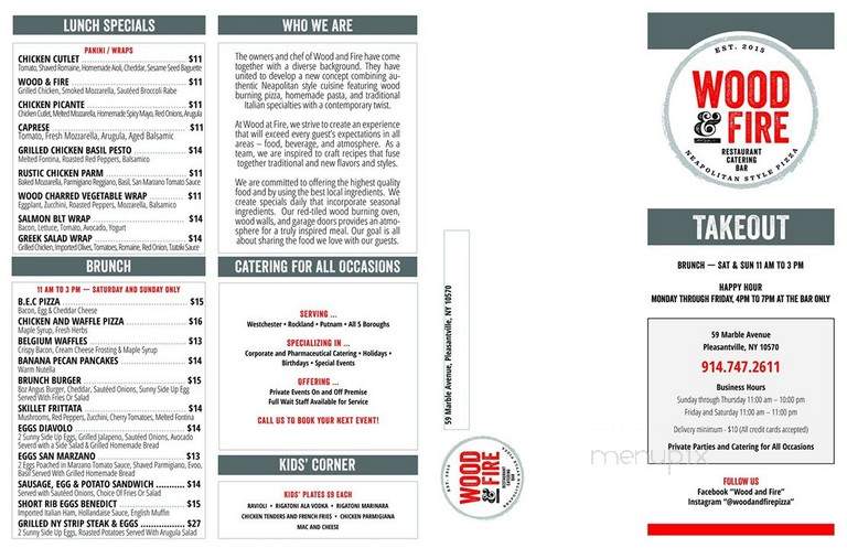 Wood And Fire Pizza - Pleasantville, NY menu_pic