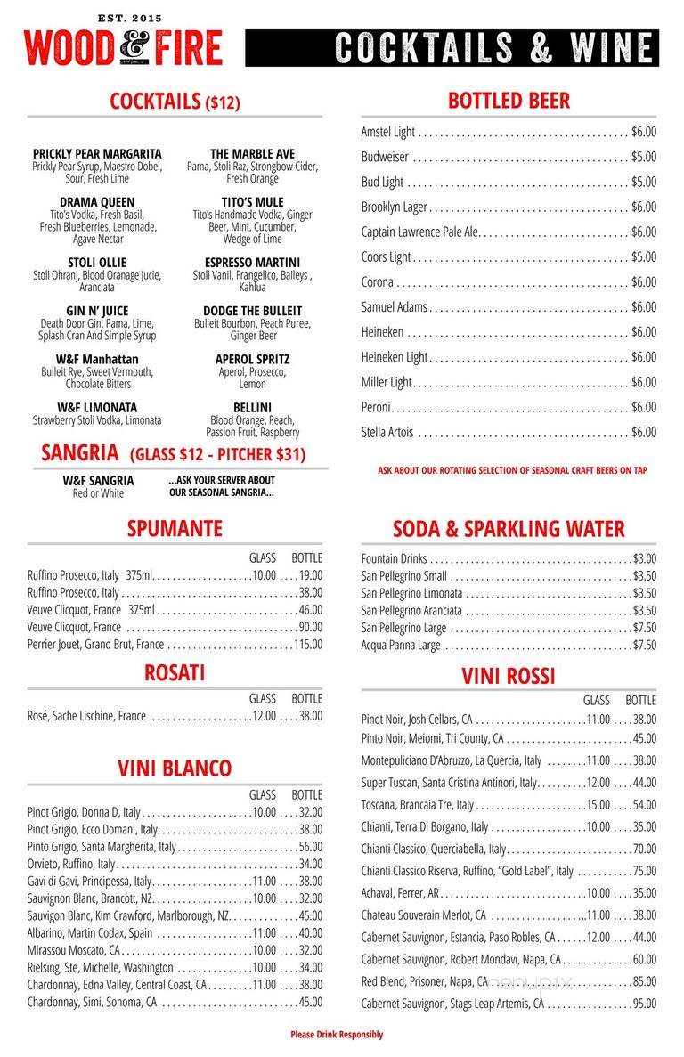 Wood And Fire Pizza - Pleasantville, NY menu_pic