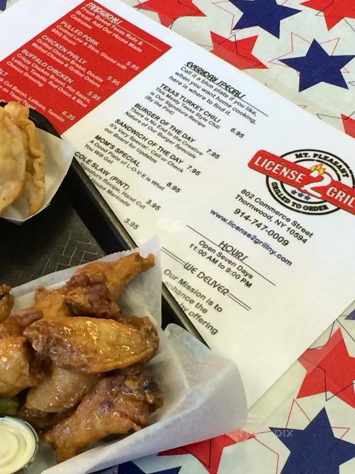 License 2 Grill - Thornwood, NY menu_pic