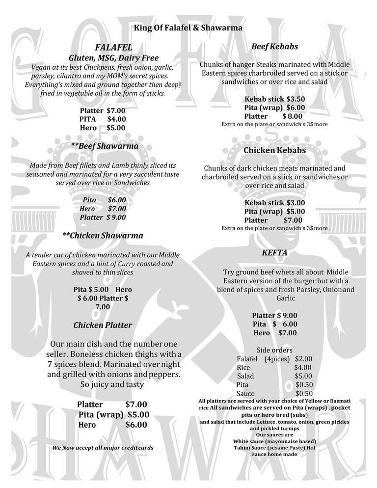 King of Falafel & Shawarma - Astoria, NY menu_pic