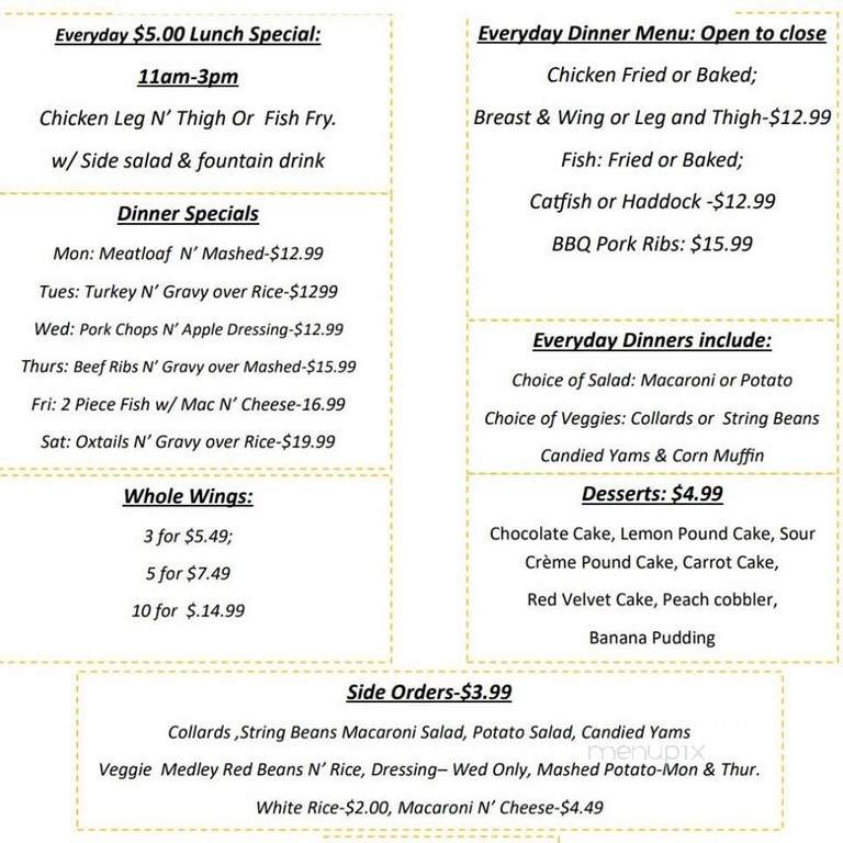 Ya Ya's Pizzeria - New York, NY menu_pic