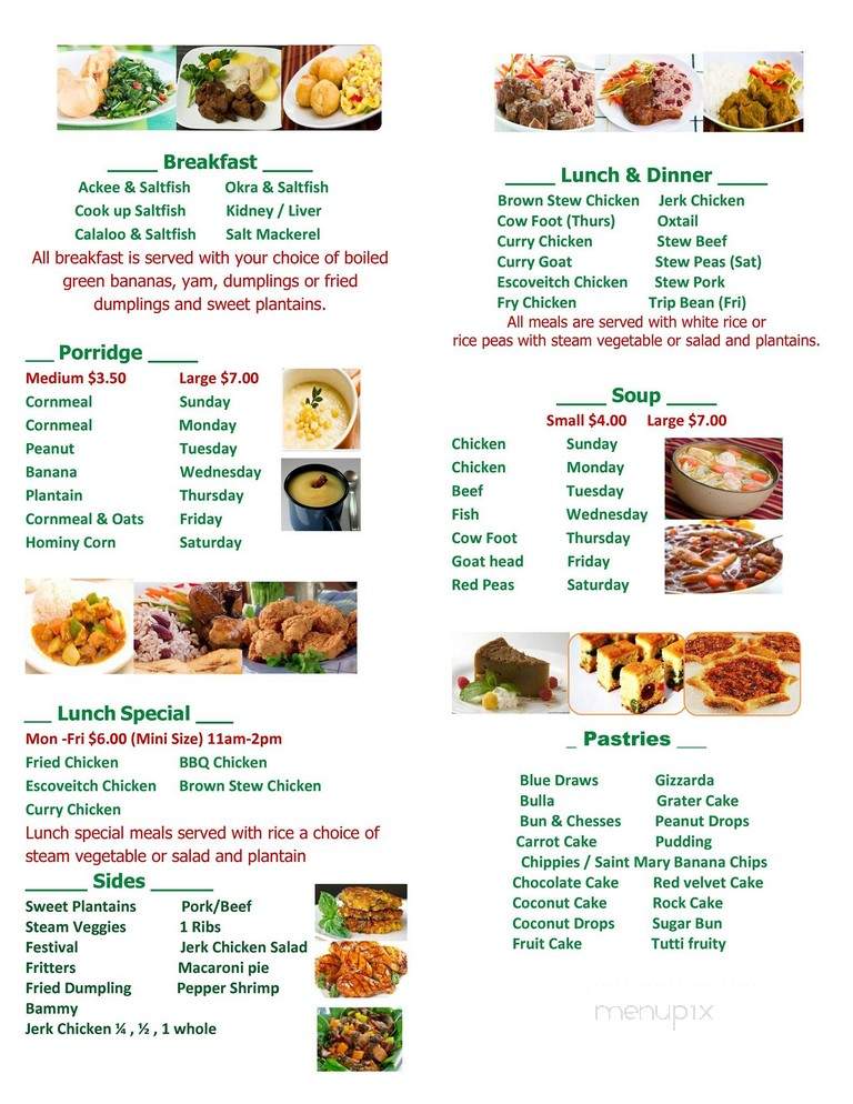 Tropical Flavors - Hollis, NY menu_pic