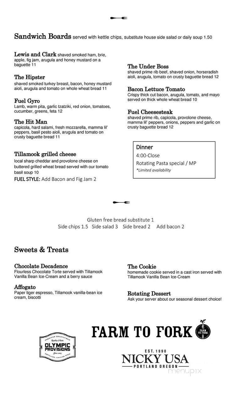 FUEL Bistro and Wine - Ridgefield, WA menu_pic