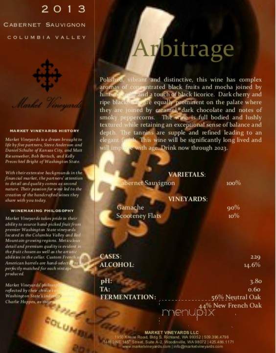 Market Vineyards - Woodinville, WA menu_pic