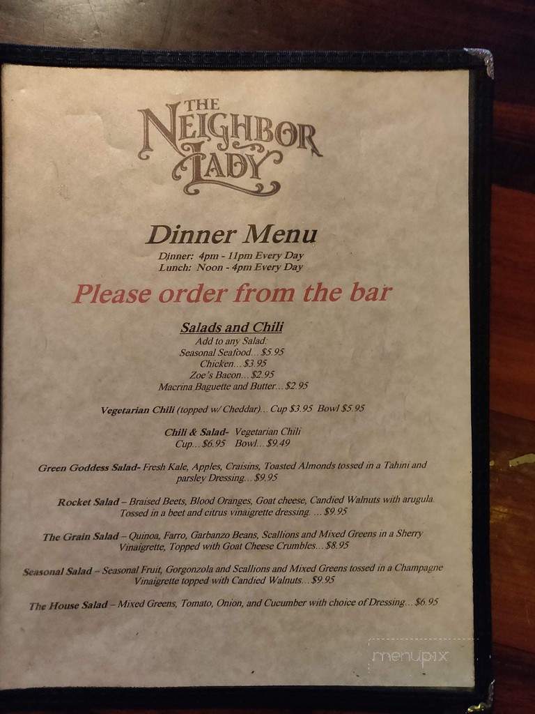 The Neighbor Lady - Seattle, WA menu_pic