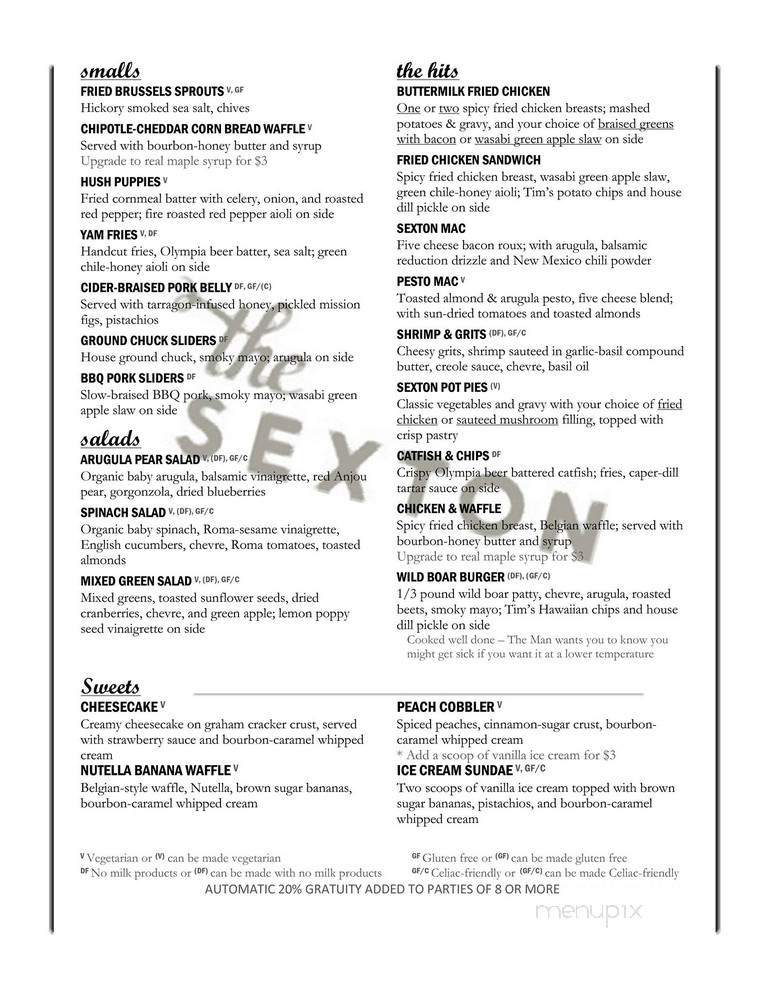 The Sexton - Seattle, WA menu_pic