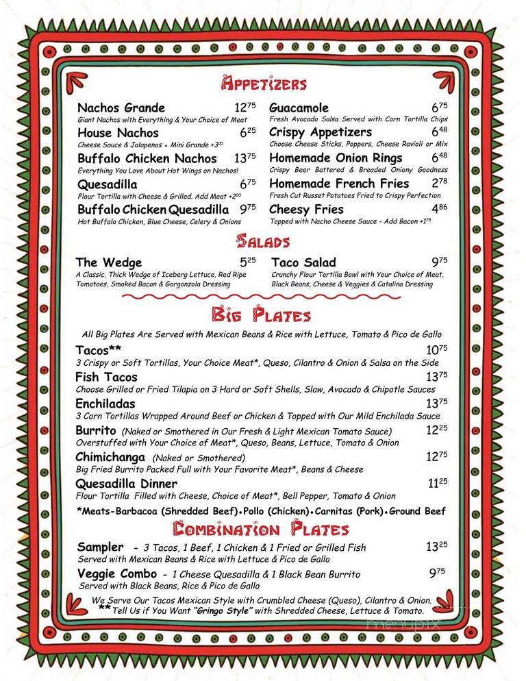 Tres Locos - Palatine Bridge, NY menu_pic