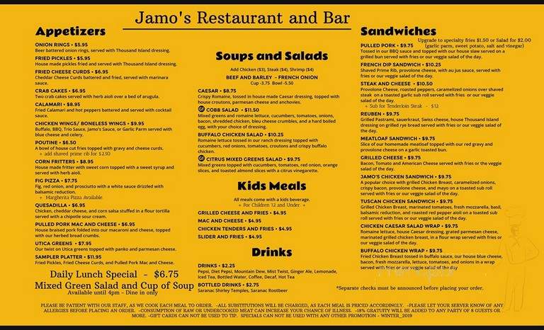 Jamo's Restaurant & Bar - Herkimer, NY