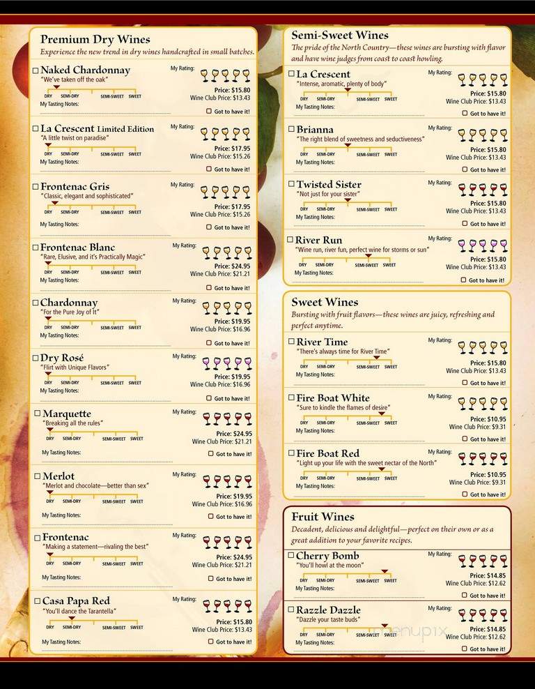 Coyote Moon Vineyards Wine and Craft Beer Lounge - Clayton, NY menu_pic