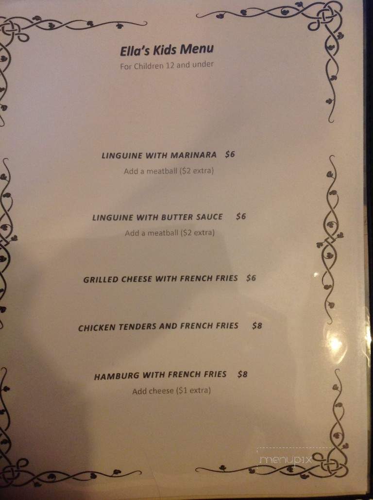 Ella's - Morristown, NY menu_pic