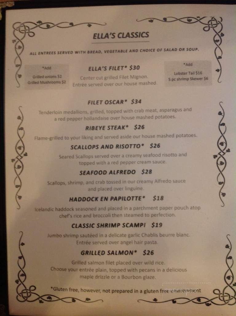 Ella's - Morristown, NY menu_pic