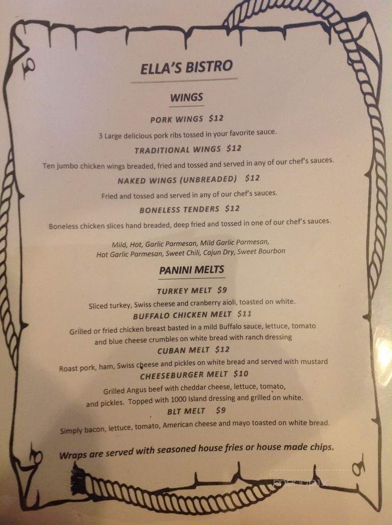 Ella's - Morristown, NY menu_pic