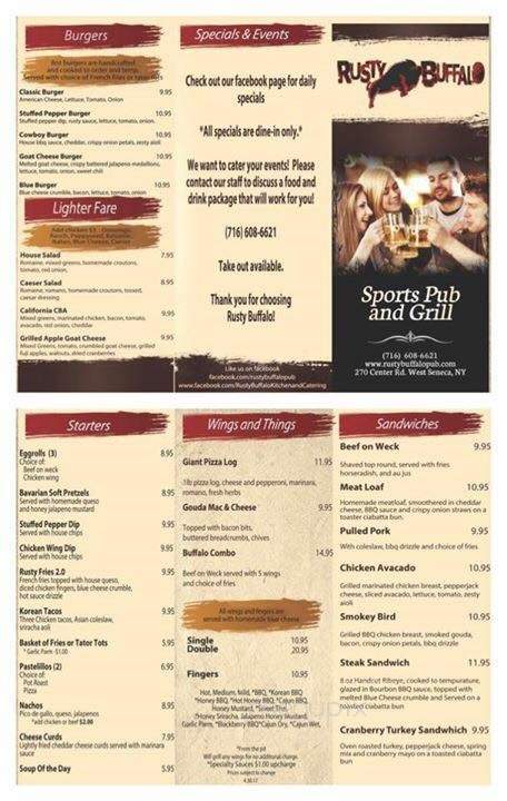 Rusty Buffalo Pub - West Seneca, NY menu_pic