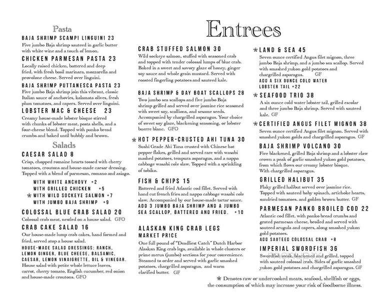 Luke Wholey's Wild Alaskan Grille - Pittsburgh, PA menu_pic