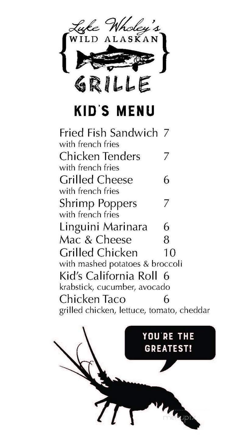 Luke Wholey's Wild Alaskan Grille - Pittsburgh, PA menu_pic