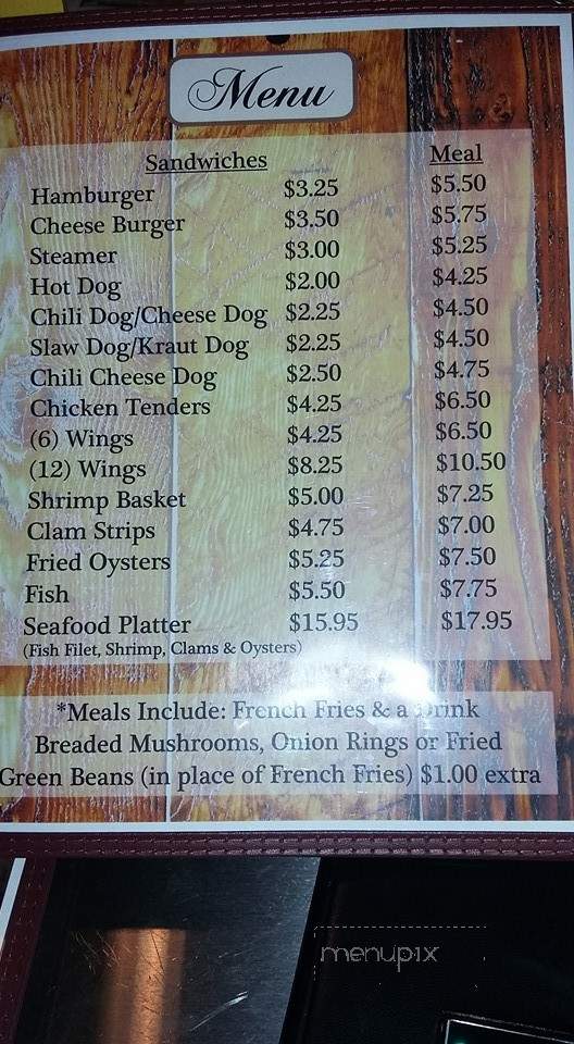 Zepheira Sports Bar - Hagerstown, MD menu_pic