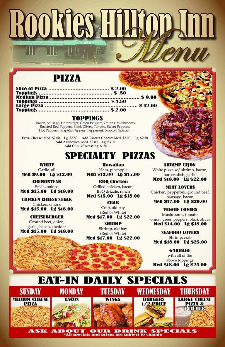 Hilltop Inn - Elkton, MD menu_pic