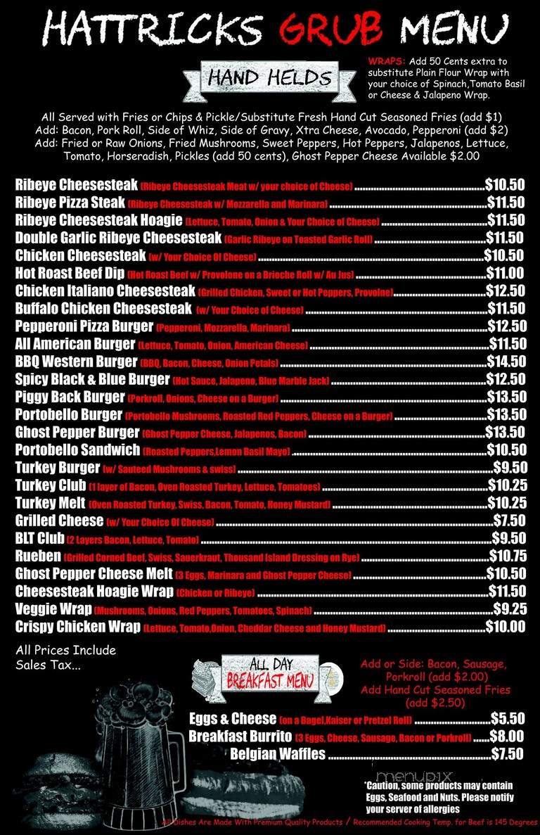Hattrick's Sports Bar & Grill - Hatfield, PA menu_pic