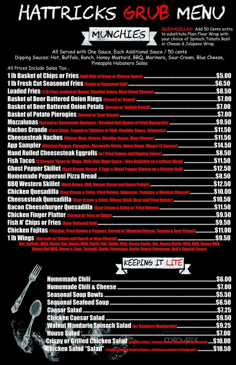 Hattrick's Sports Bar & Grill - Hatfield, PA menu_pic