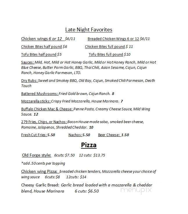 279 Bar And Grill - Plains, PA menu_pic