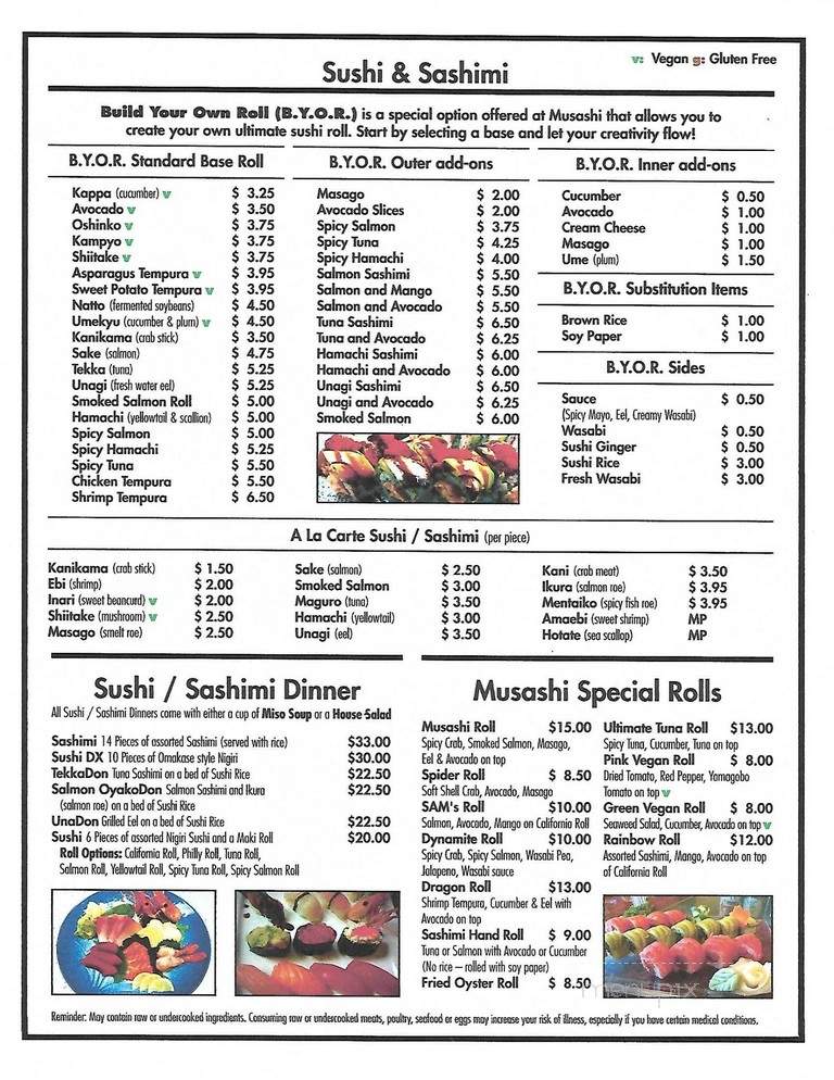 Musashi Japanese Vegan & Sake Bar - Feasterville-Trevose, PA menu_pic