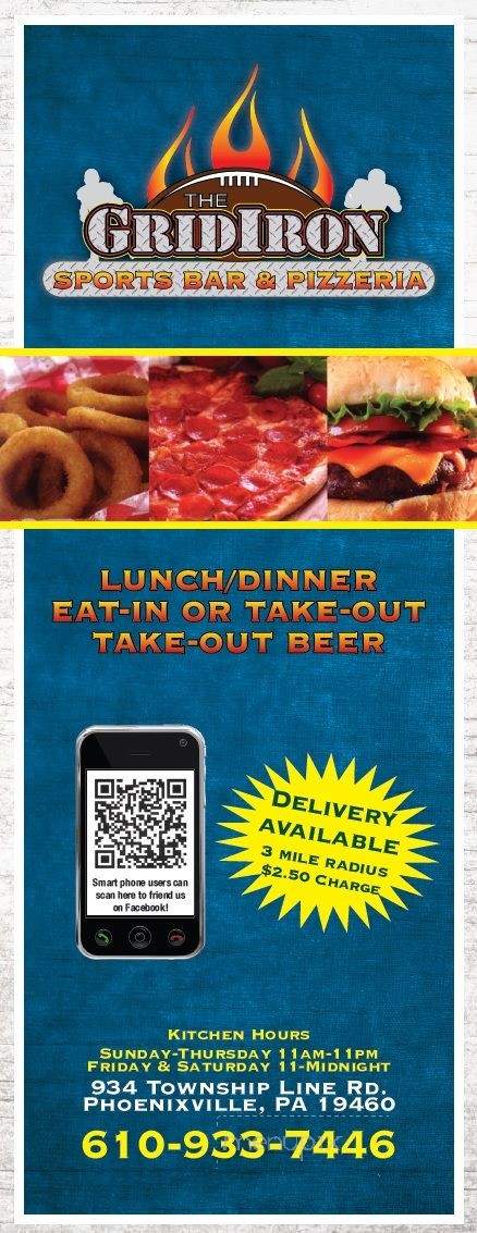 The Gridiron Bar & Pizzeria - Phoenixville, PA menu_pic